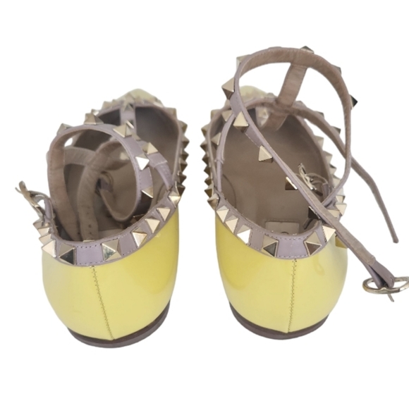 Valentino Rockstud Cage Ballet Flats Yellow 1 - Picture 5 of 15
